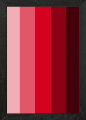 Perfekter Farbverlauf rot gerahmtes Wandbild Poster Leinwanddruck Bild