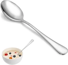 16-Pc 7.3" Dinner Spoon Set, Premium 18/10 Stainless Steel, Dishwasher Safe