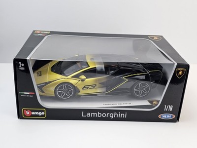 LAMBORGHINI SIAN FKP 37 #63 YELLOW & BLACK 1/18 DIECAST MODEL CAR BBURAGO 11100