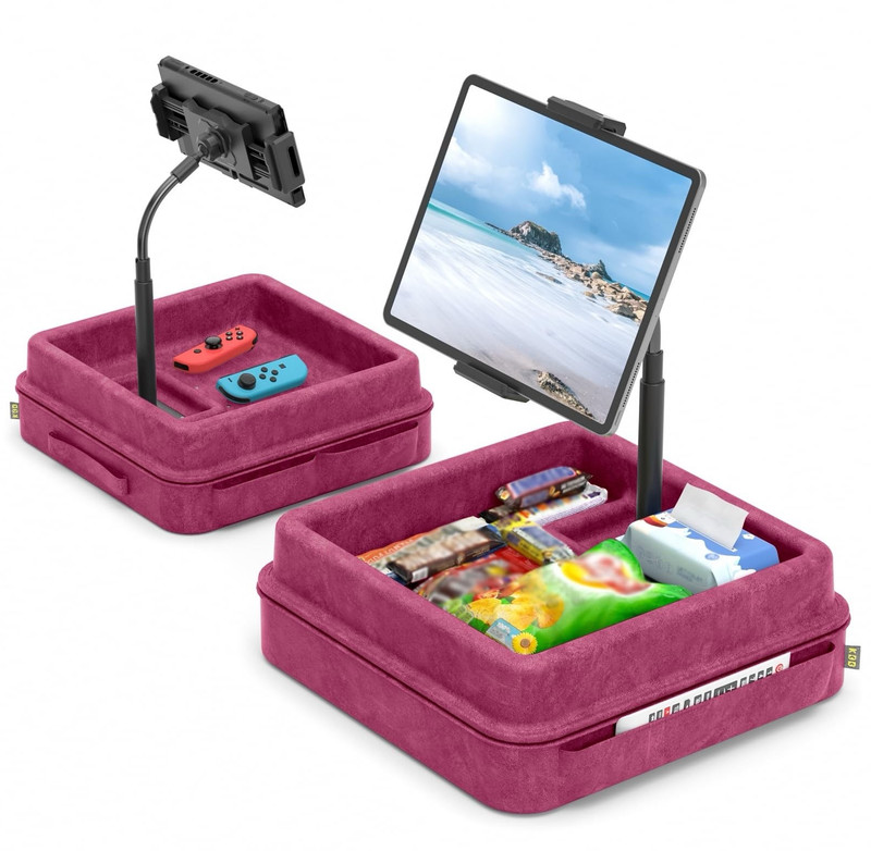 Pink Fabric Gooseneck Tablet Stand w/ Adjustable Tray Holder BRAND NEW
