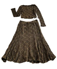 Free People Two Piece Set Size M Black And Brown 