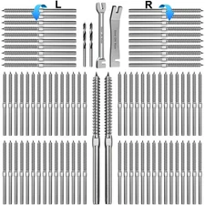 Steel DN Mate 100 Pack T316 Stainless Steel Right&Left Handed Thread Swage La...