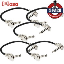 5-PACK Hosa IRG-103 3FT Guitar Pedal Patch Cable Flat Low-profile Right-Angle