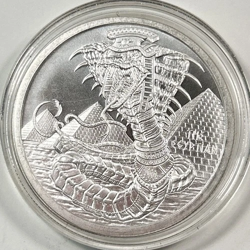 World of Dragons 1 oz Fine .999 Silver Round Egyptian Dragon Golden State Mint