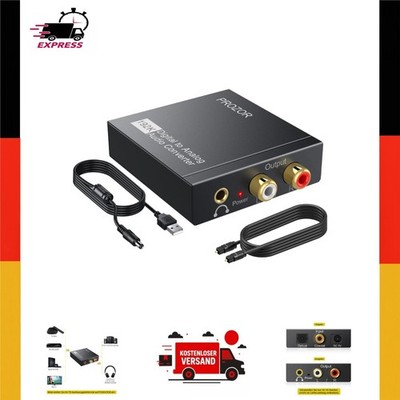 PROZOR DAC01s Digital-Analog-Wandler Toslink Koaxial RCA 3,5 mm