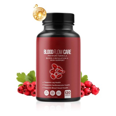 Blood Flow Care Circulation & Vein Support with Hawthorn Diosmin 120 Capsules DE