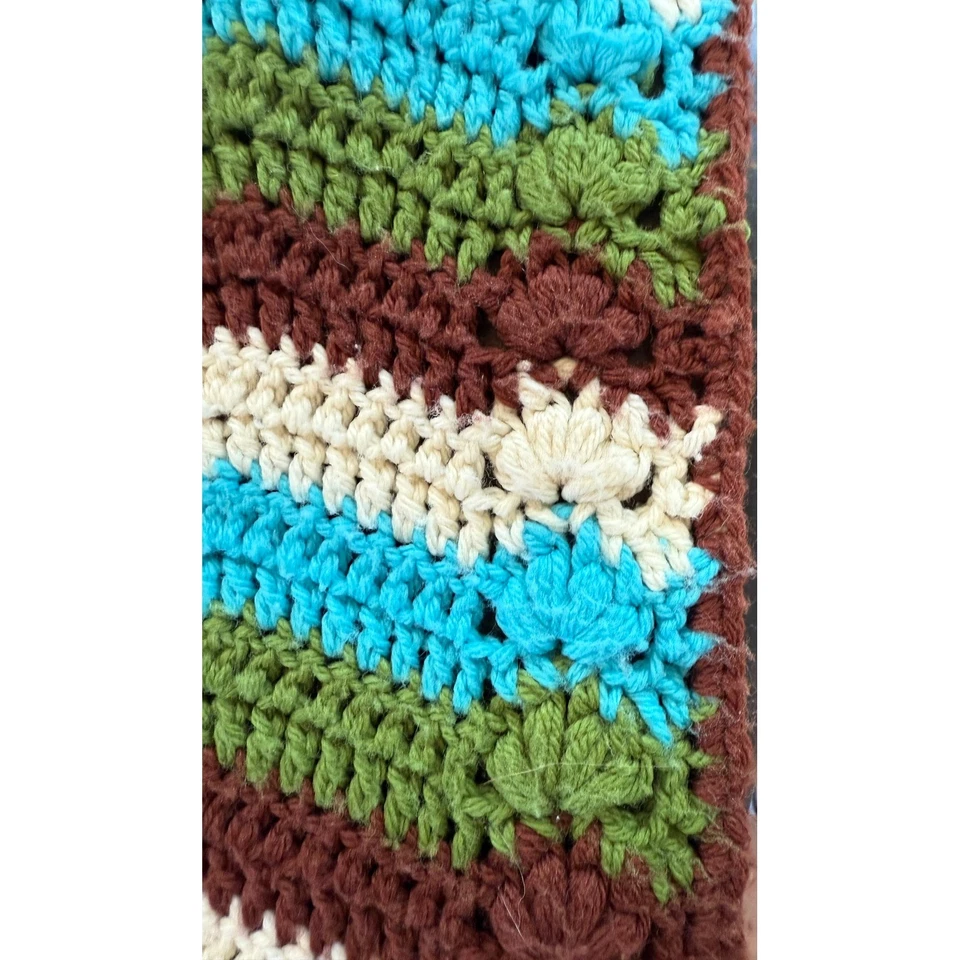 复古手工奶奶方形扔阿富汗五颜六色的雪佛龙流苏 — 第 3/4 张图片