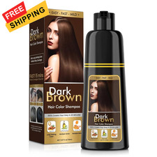 Hair Dye Shampoo 3 in 1 for Gray Hair, Dark Brown Color