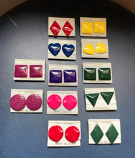 Vintage Clip-on Earring Set 12 pairs Multi Colors