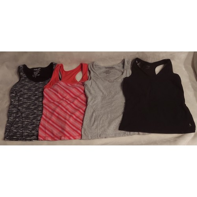 #ad Danskin Now Active Womens Multicolor Built in Bra Tank Tops Size Small Lot of 4 $12.80