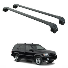 For Infiniti QX4 1997-2003 Roof Rack Cross Bars T Ray Slot Rail Black