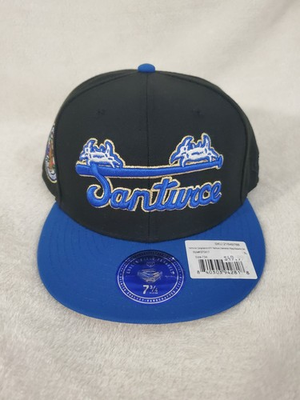 #ad SANTURCE CANGREJEROS NLB EBBETS FIELD CLEMENTE BLACK FITTED HAT SZ 7 3 4 MENS $34.99