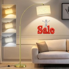 Arc Floor Lamp Free Standing with Adjustable Head 3 Colour Temperatures Foot