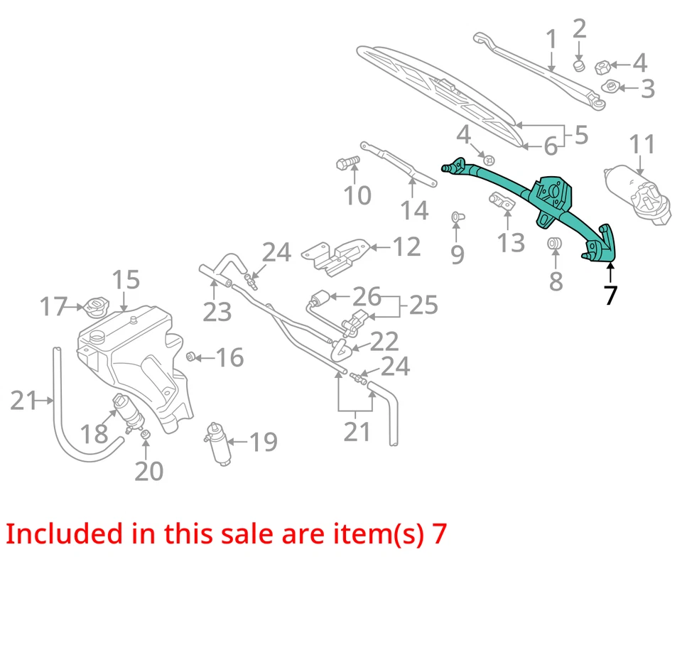 Audi TT 2004 limpiaparabrisas transmisión OEM 135 k millas - LKQ365418036 Foto 4 de 4