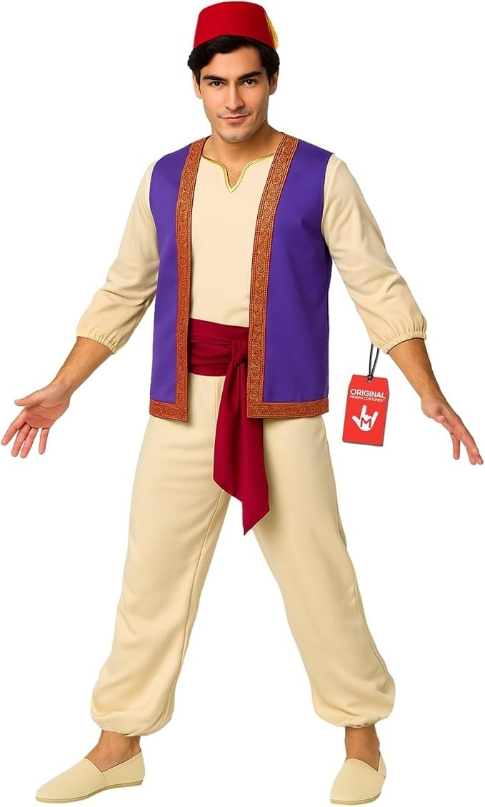 Disfraz de Aladino para Hombre Adulto Príncipe Árabe Vestido Elegante M - XL Juegos con disfraces Día del Libro