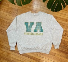 Vintage 90s XL Virginia Beach Pullover Crewneck Sweatshirt USA