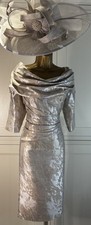 Ispirato UK 12/14 Golden Taupe Dress Wedding Mother of Bride Groom Guest Races
