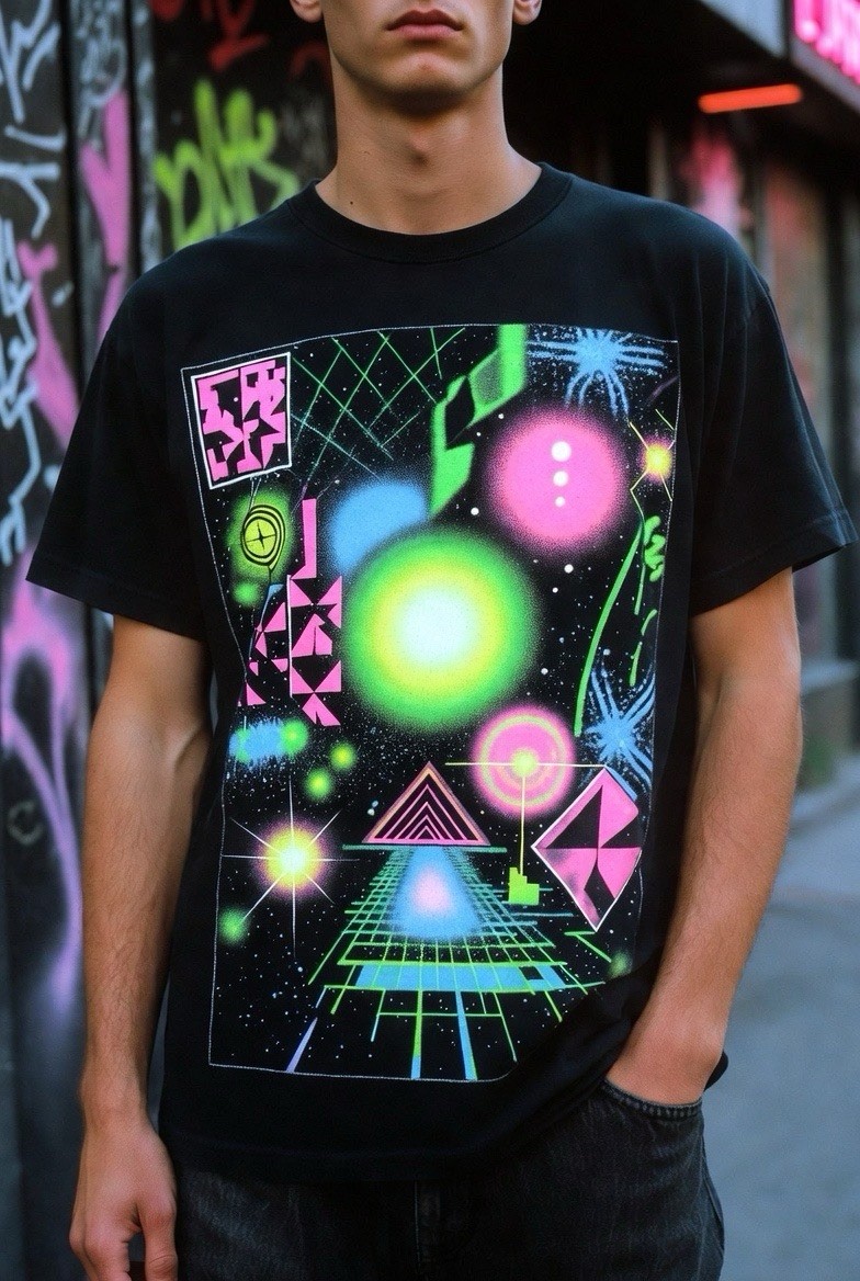 Maglia Rave Neon Unisex-t Shirt Techno Festival