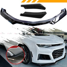 For 2016-2024 Chevy Camaro 1LE Style Glossy Black Front Bumper Lip Rear Lip Kit