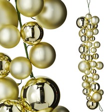 4-FT MATTE AND SHINY GOLD BALL GARLAND 48" Merry Fun Christmas RAZ G4232728 NEW