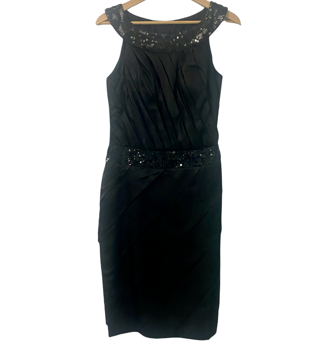 Morrell Maxie Womens Cocktail Dress Black Sequins Midi Sleeveless Semi  Formal | eBay