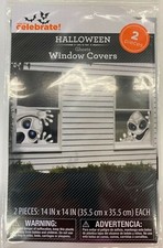 Halloween window covers ghosts 2 pieces 14" x 14" party decor