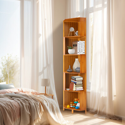 A-Shape Corner Bookshelf - Stylish 5-Tier Storage for Home & Office