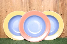 3 pc. Lot Retro Lindt Stymeist Colorways 9" Rimmed Soup Pasta Bowls - Used!