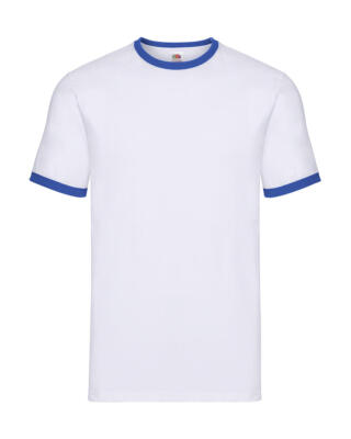 FRUIT OF THE LOOM Herren T-Shirt Ringer Tee Shirt Zweifarbig Kontrast Kurzarm Üb