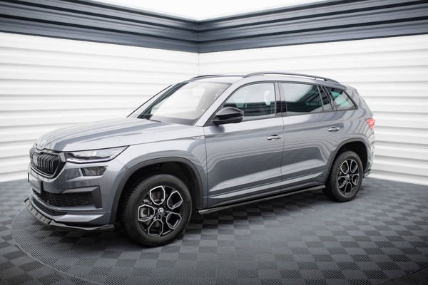 Seitenschweller Ansatz FüR Skoda Kodiaq Sportline Mk1 Facelift Schwarz Hochglanz-image