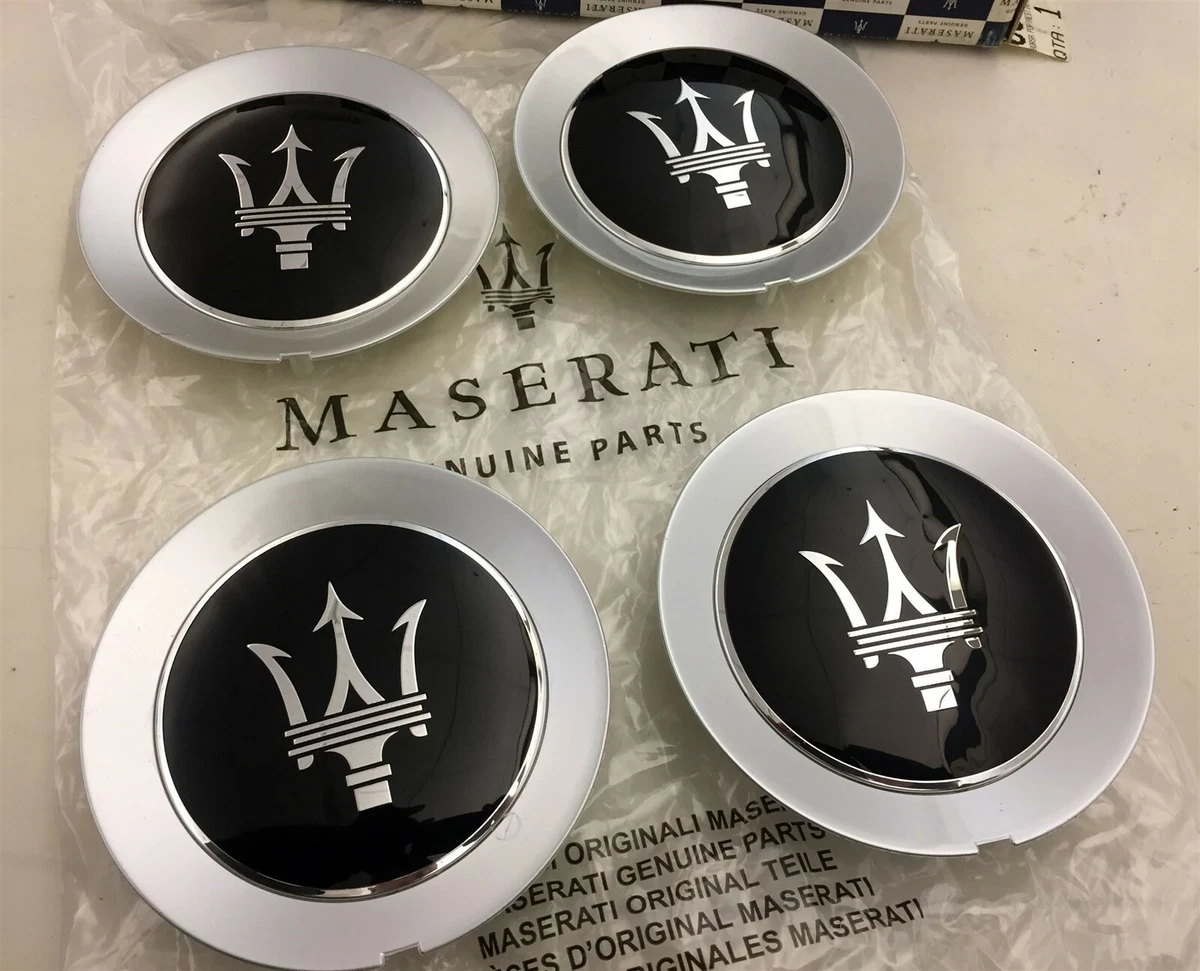 QP Ghibli GTS Center Caps 4-Piece Silver With Red Wheel