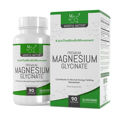 Glycinate De Magnésium 250mg - 90 Gélules, Haute Teneur, Support Humeur Et Sommeil, Vegan, Neuf