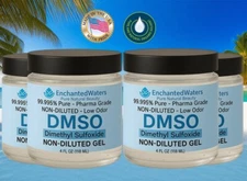 DMSO GEL Non-diluted, 99.995% Pure Dimethyl Sulfoxide, Low odor, 4oz (4 pack)