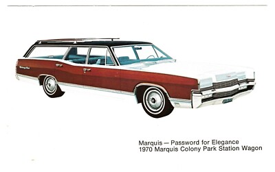 Vtg 1970 Mercury Marquis Colony Park Station Wagon UNP IN Classic Car Dealer PC