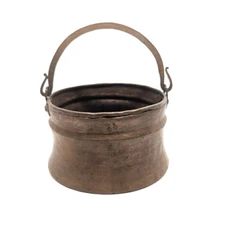 Copper Cauldron Pot Planter  2.5” Tall Hammered Patina Handmade France 8 oz