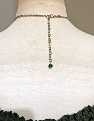 Vintage Wasserfall Latz Halskette Metall Anhänger Glasperlen Fransen Halsband Hippie Zigeuner - Bild 5 von 6