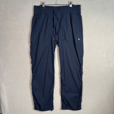 #ad Lululemon Womens Navy Blue High Rise Pants Drawstring Waist MEASURES 32 x 30 $9.00