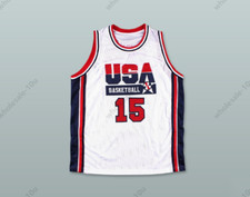 Maglia basket personalizzata 1992 Magic Johnson 15 USA squadra casa cucita S-6XL
