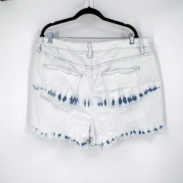 AVA VIV denim shorts tie dye cut off Size 20 plus size 2X hi rise - Image 2 of 4