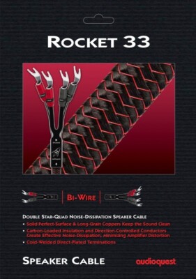 AudioQuest Rocket 33 BiWire Speaker Cable - 8' Pair - NEW - Authorized Dealer