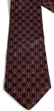 Brooks Brothers Designer Silk Tie Geometric Pattern Navy Red Gold Made in USA