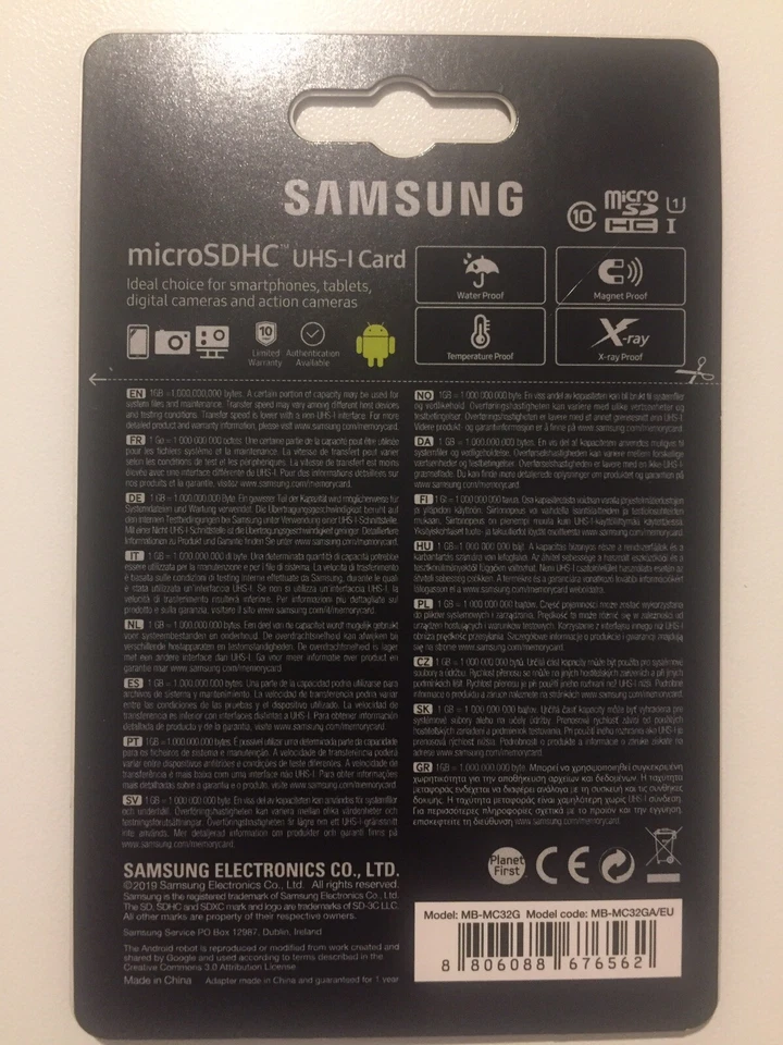 SAMSUNG MICROSDHC EVO PLUS 32GB 95 MB/s FHD CLASS 10 ADAPTER NUOVA SIGILLATA !! - Immagine 2 di 2