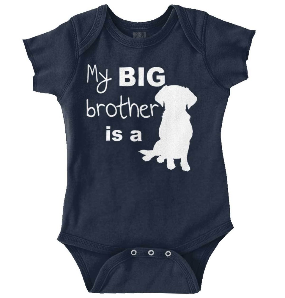Big Brother A Dog Funny Cute Pet Lover Gift Newborn Baby Boy Girl Infant Romper