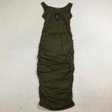 NEW Fashion Mia Womens Size M Dress Bodycon Cinched Sides Green Midi