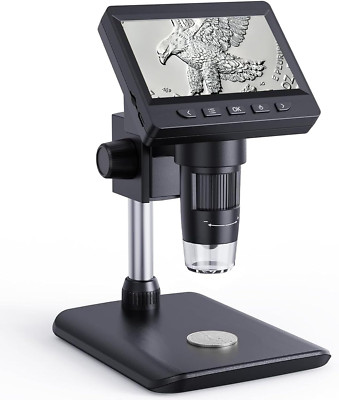 LCD Digital Microscope - 1000x Coin Magnifier w/ 8 Adjustable LED Lights PC View