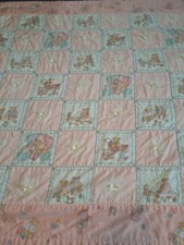 Handmade Quilt Baby Bears Reversible 51 X 43.5 Inch