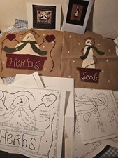 Vintage Fun With Snowman Needlepoint  Felt, 2 Completed Panels  Directions