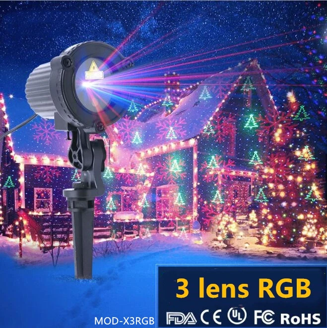 RGB Full Color Outdoor Waterproof Garden Christmas Party Laser Light Projector Z