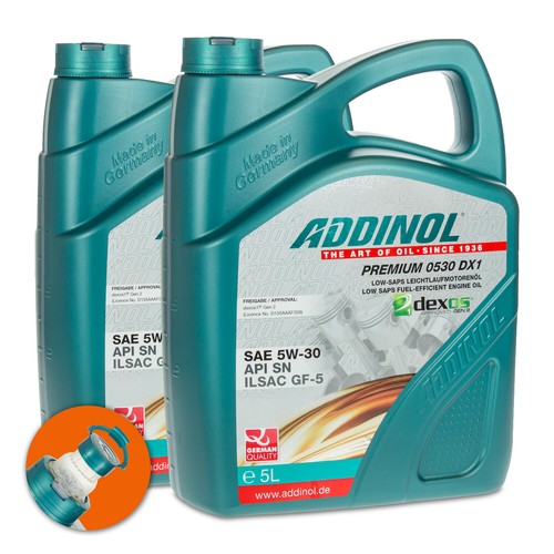 ADDINOL 5W-30 Premium 0530 DX1, Api Sp, Dexos 1 Gen 2,2x5 Litre - Photo 1/3