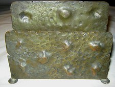 ANTIGUAS ARTESANÍAS MISIÓN APOLLO ESTUDIO ESCRITORIO ARTE EE. UU. COBRE PORTA CARTAS ESTANTE